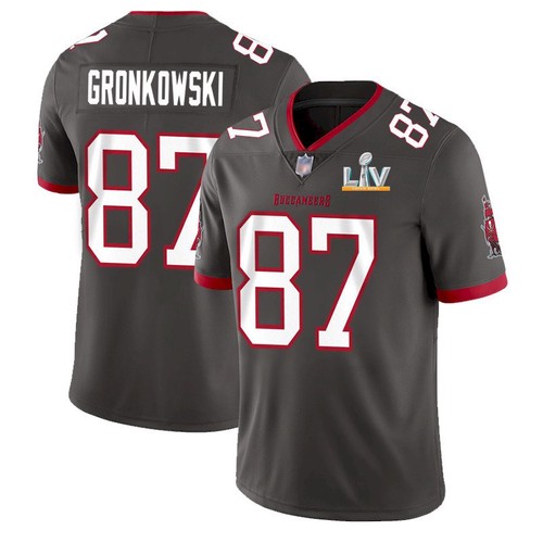 Men's Tampa Bay Buccaneers #87 Rob Gronkowski Grey 2021 Super Bowl LV Limited Stitched NFL Jersey